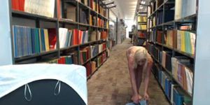 Blonde Nude in Public Library Amateur Webcam