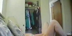 Spying My Blonde Mom with new dildo