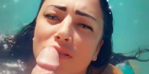 Stepmom loves her daily dick sucking by the pool
