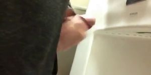 Str8 daddy cum in public toilet