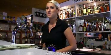 Super sexy blonde waitress in Europe gets convinced to fuck for ...