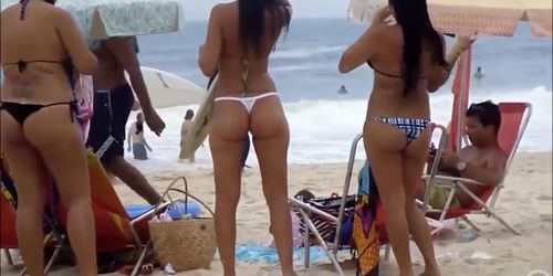Impeccable Brazilian butts of the public beach in Sao Paulo