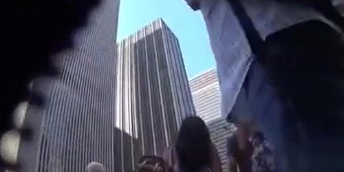 Upskirt voyeur sensation in the middle of New York