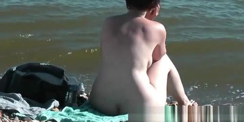 Beautiful nudist babes on beach posing for me