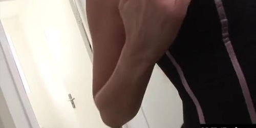 Sexy Paige Ashley pulls out the bosses dick and starts stroking it and