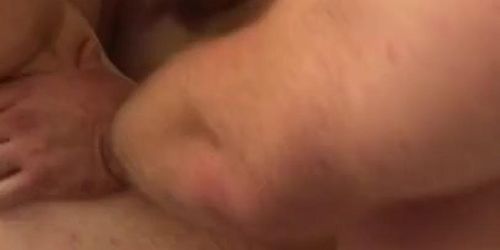 fucking her pussy with three loads in it already