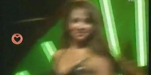 Slutty hot dancers flash upskirt on tv