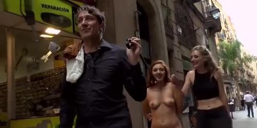Spanish slave on leash in public