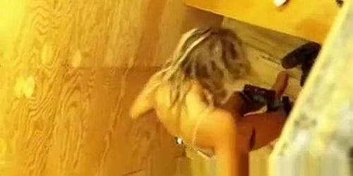 Blonde Caught in Dressing Room