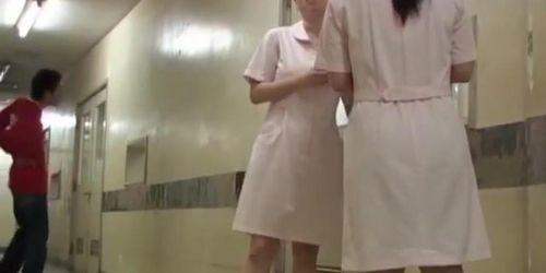 Sheer panty of the cute nurse is seen on sharking video