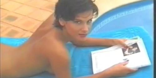 Rebekah Teasdale is naked by the pool