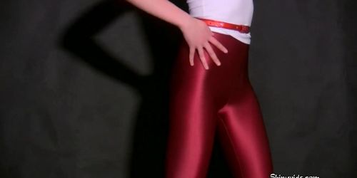 Xenia red spandex shiny