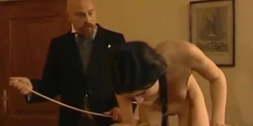 2 girls strictly punished by the Headmaster