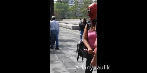 public handjob & cumshot