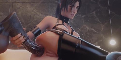 Lara fucks herself with dildo