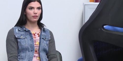 Sadie Blake punished and kneels down to suck the LP Officers huge prick