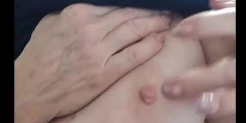 Russian granny flashing tits