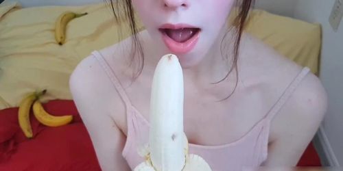 Banana Lick and Suck with some drool (Who is she?)