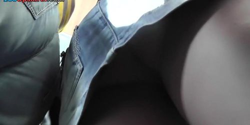 Hottest jeans gazoo and too booty upskirt