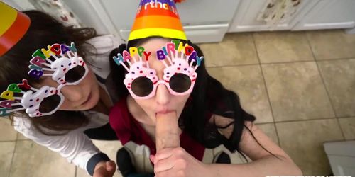 Melody Mynx and Tifa Quinn Blowjob Birthday Party