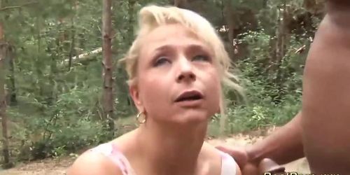 gorgeous german wife blacked in forest