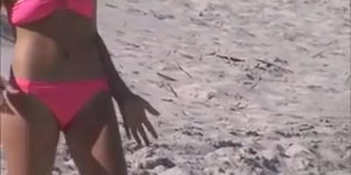 sexy teen beach spy tit slip and jiggly  ass