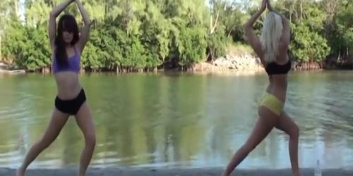 Molly and Annabelle Lesbians Eat Pussy by the Water