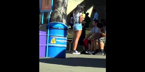 Young Black Girl With Fuckable Ass In Jean-Shorts