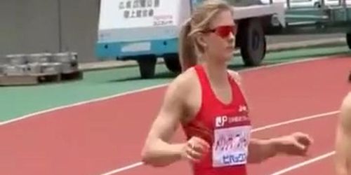 Lean body sprinters get ready for a race