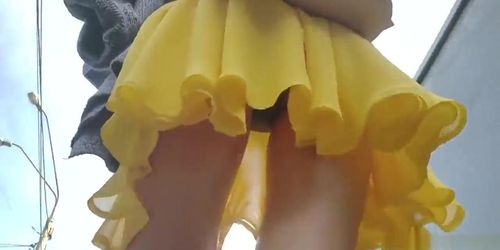 Slender Girl In A Yellow Dress