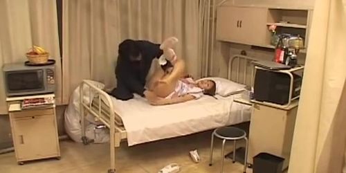 Blonde Japanese naughty nurse fucked pretty rough and fast