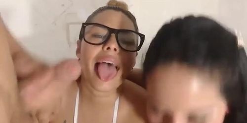 Hot Latinas Showing Tongues, Sucking Cock &Amp; Requesting Cum