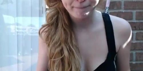 Showing pussy & fingering in public place
