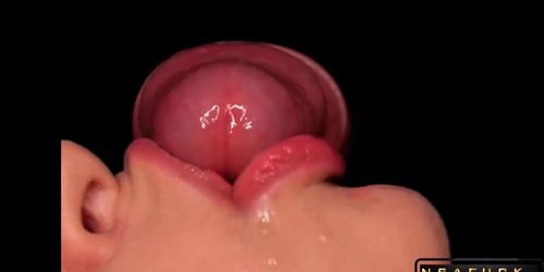 CLOSE UP best FREE Sloppy Mouth for your CUM use my CUM DUMPSTER HOT Sucking Cock ASMR (Angie Lynx)