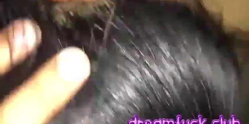 White chick rides black cock and sucks on it too