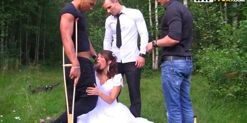 The wedding grew into an excellent gangbang