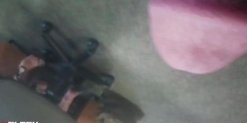 Salon jacking with cum
