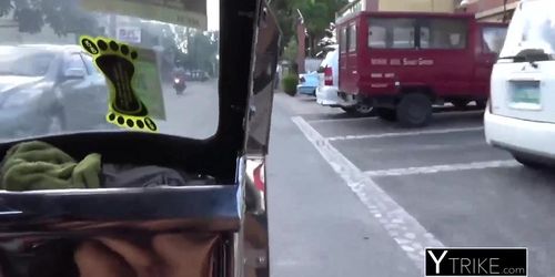 Alex takes a motorcycle taxi to meet up with horny tourist