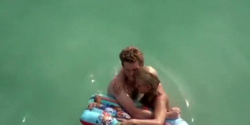 Grumpy topless girl needed a hug