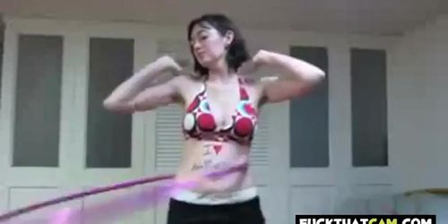 Hairy armpits Hula Hoop
