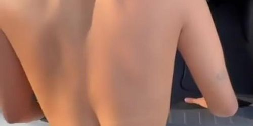 Girl Girl Flashing Car