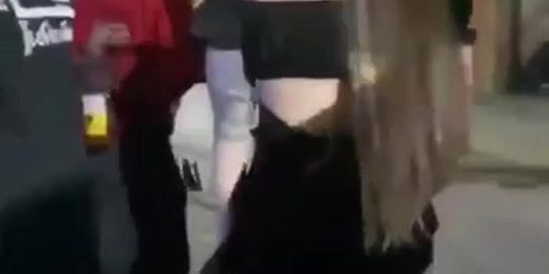 Pussy flash on public