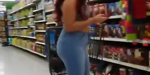 Long hair chick in tight jeans pants