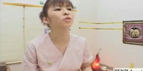 Subtitled CFNM Thai testicle massage bizarre client