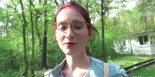 GERMAN SCOUT - REDHEAD SCHOOLGIRL LIA SEDUCE TO FUCK PUBLIC FOR MONEY