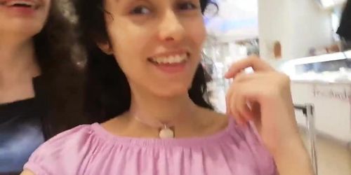 Public cumwalk at the mall Sissi goes around with her face full of sperm - Tnaflix.com