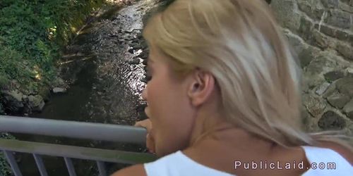 Blonde Serbian fucking in the park