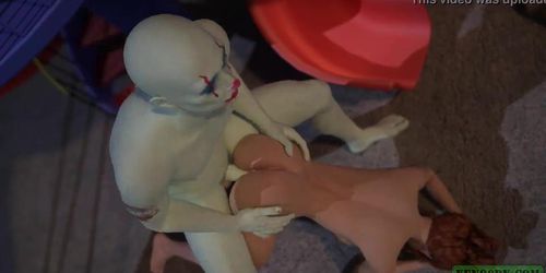 Sad Clown's Cock. 3D porn horror