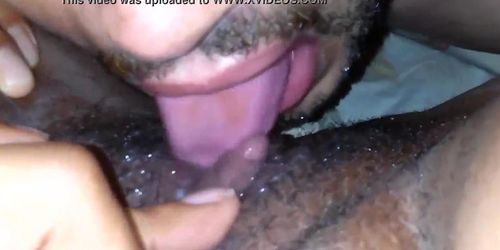 Licking Ebony BBW's big clit