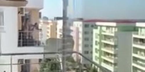 Neighbors caugh fucking on the balcony